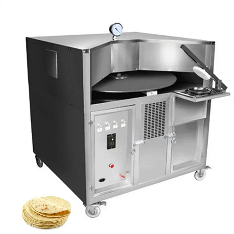 Commercial rotating flat naan bake making electric gas tandoor pita bread oven other snack machines