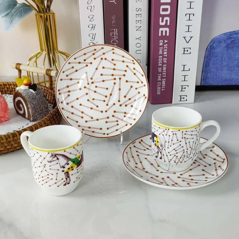 

Couple Bone China Coffee Cup Saucer Set 250ml Afternoon Tea Cups Birthday Housewarming Wedding Gift Box