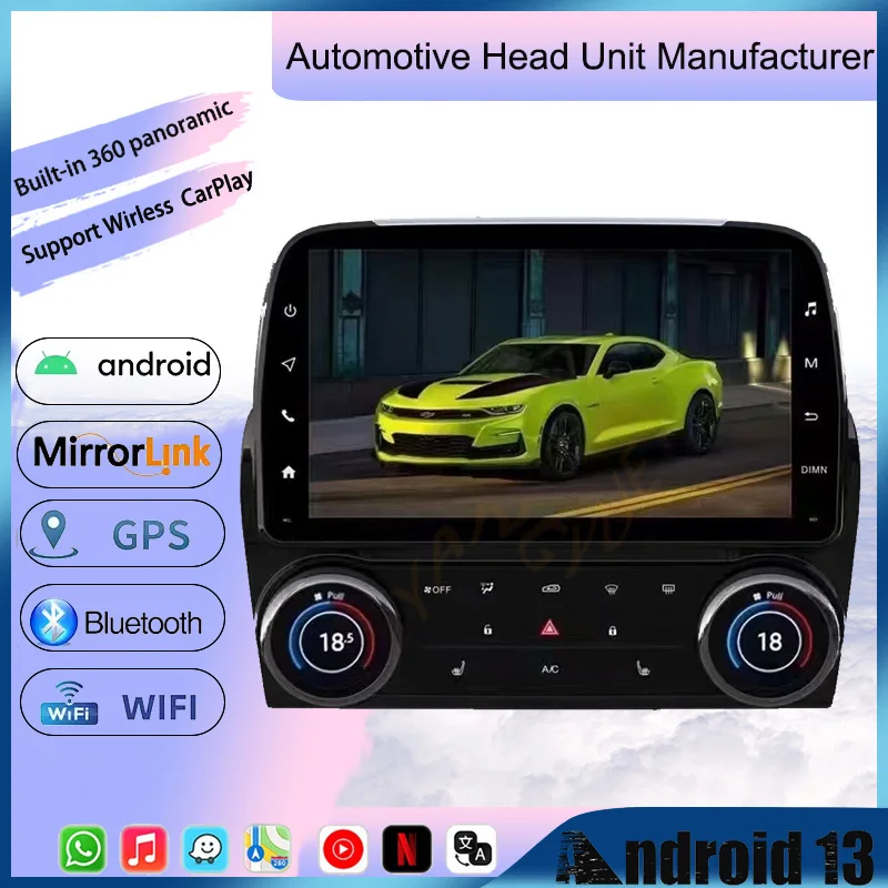 

Android 13 For Chevrolet Camaro 2010 - 2015 Touch Screen Multimedia DVD Player wifi Carplay GPS Navigation Car GPS Navi Radio