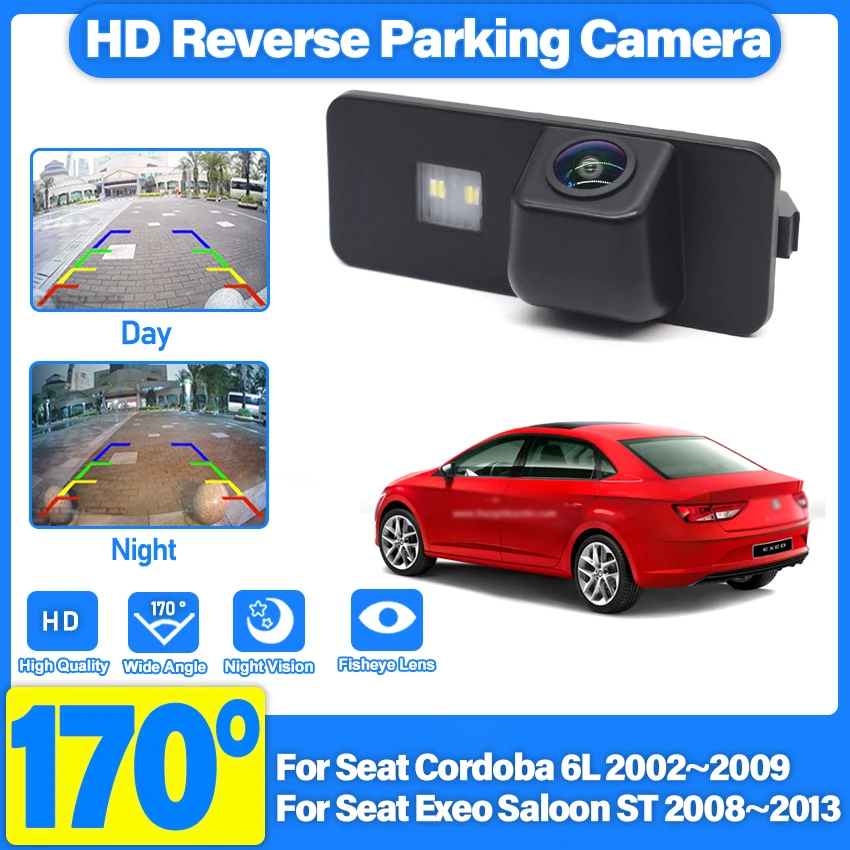 CCD HD sistema de aparcamiento de coche impermeable cámara de visión trasera de respaldo de marcha atrás para Seat Cordoba 6L 2002 ~ 2009 Exeo Saloon ST 2008 ~ 2013