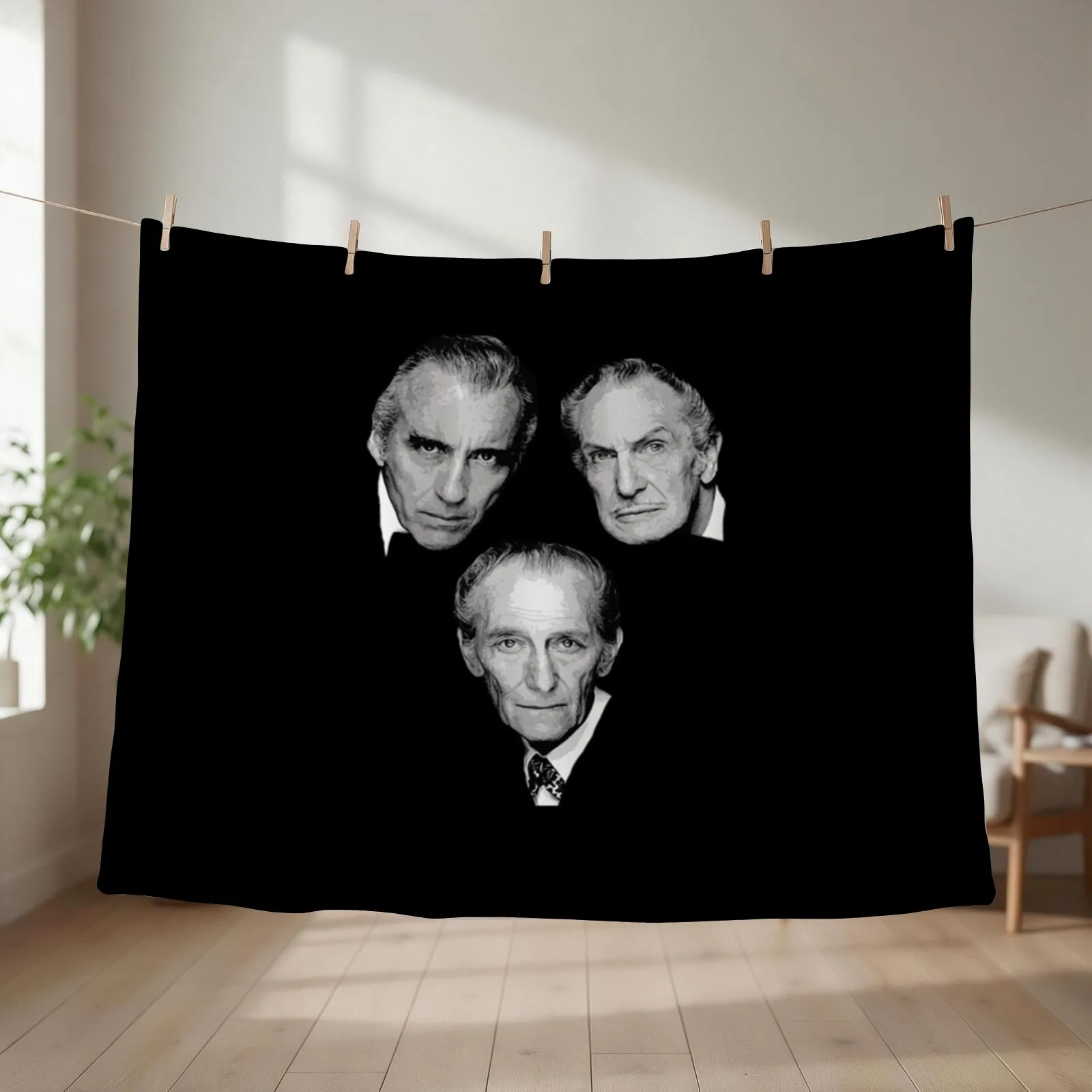 Christopher Lee Vincent Price Et Peter T-ShirtChristopher Lee Vincent Price et Peter T-Shirt_by sojpap_ Throw Blanket