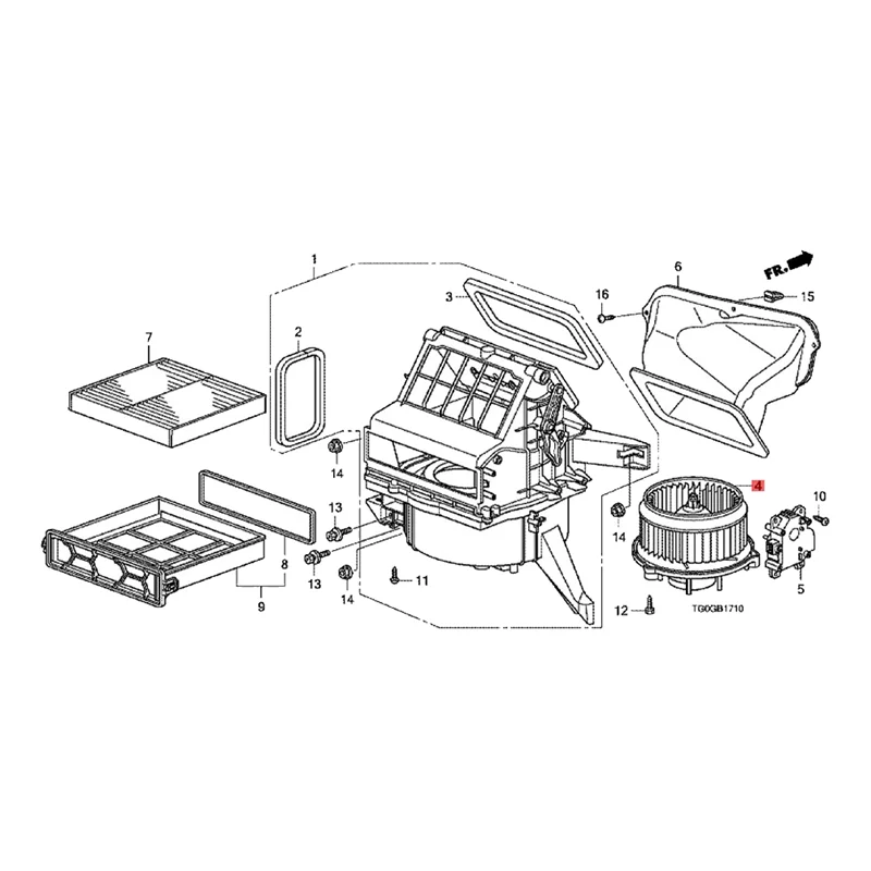 

79310-TF0-G01 Автомобильный двигатель вентилятора HVAC для Honda FIT 2009-2014 615-50209 79310TF0G01 Двигатель вентилятора кондиционера-LICG