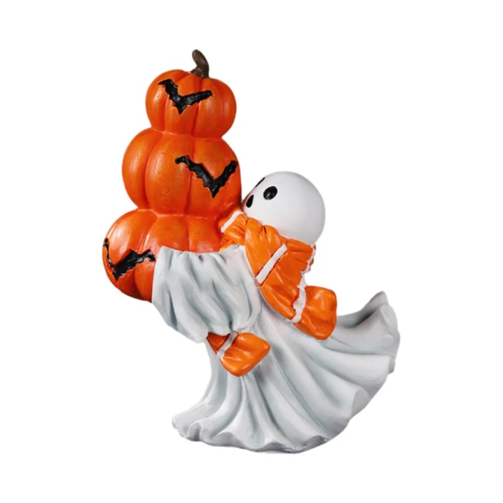 

Funny Resin Ghost Statue Cartoon 3D Sculpture Ghost Sculpture White Ghost Halloween Figurine Indoor Decor