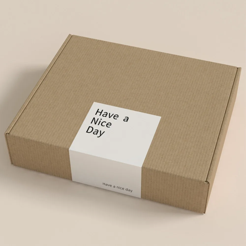 Adhesive Gift Box Sealing Sticker Solid Color Paper 50 sheets/pack Gift Package Stickers Front Sticker