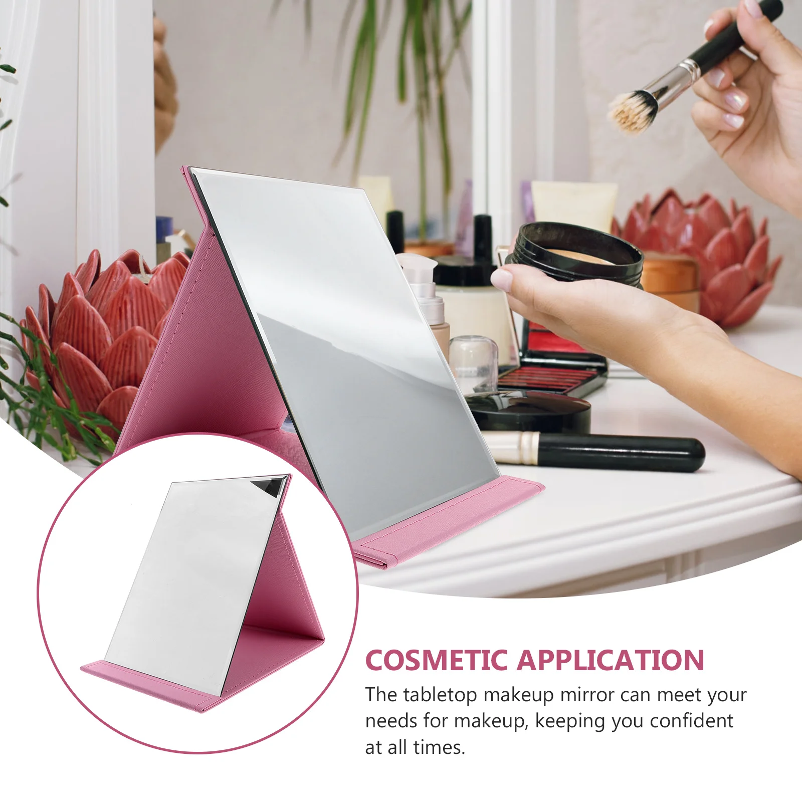 

Vintage Desktop Makeup Mirror Folding Practical Stable Mirror Bedroom Dressing Table Vanity Use Dressing Table Adorn