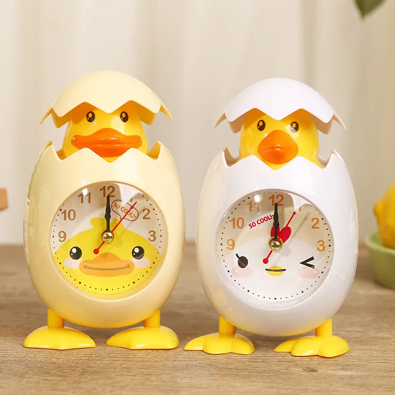 New Creative Cartoon Eggshell Chicken Alarm Clock Student Cute Gift Children'S Bedroom Headboard Ornament Kawaii Birthday Gift