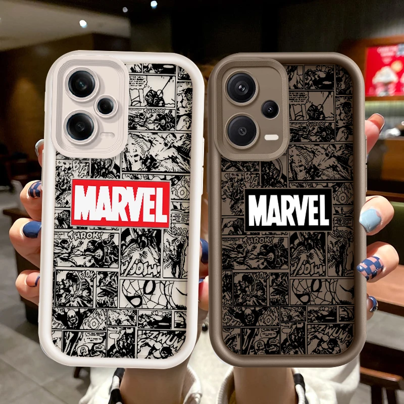 Marvel Avengers comics For Redmi Note 13 12 11 10 9 Pro Plus 5G POCO F3 F4 F5 X3 X4 X5 GT Soft Eye Ladder Phone Case