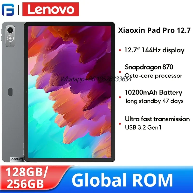 Lenovo Xiaoxin Pad Pro Global ROM 12.7 Inch 128GB 256GB 144Hz LCD Tablet Qualcomm Snapdragon 870 Octa Core 10200mAh Battary