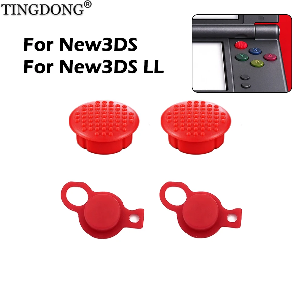 1/2/5PCS(Set) Red Silicone C‑Stick Joystick Cap Replacement Repair Parts For New 3DS / New 3DS LL XL Thumbstick Cover