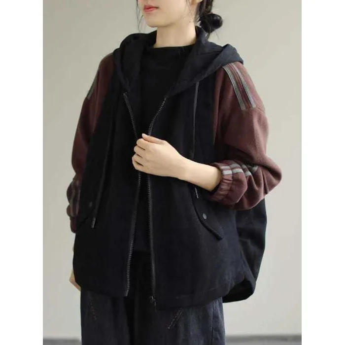 

Утепленное хлопковое пальто большого размера для женщин на осень-зиму, длинное, с капюшоном, теплый комбинированный хлопковый топ, модное повседневное, для работы и учебы