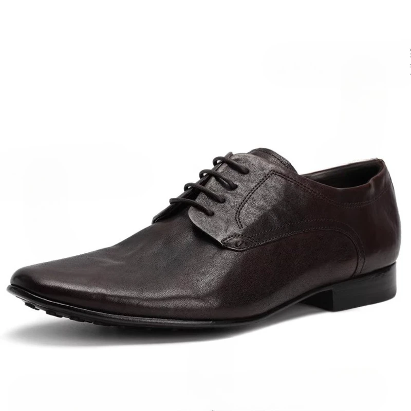 Men's Dress Shoes Business Retro Breathable Comfortable Hand-sewn Cowhide Derby Shoes Genuine Leather Sole Luxury Formal Shoes