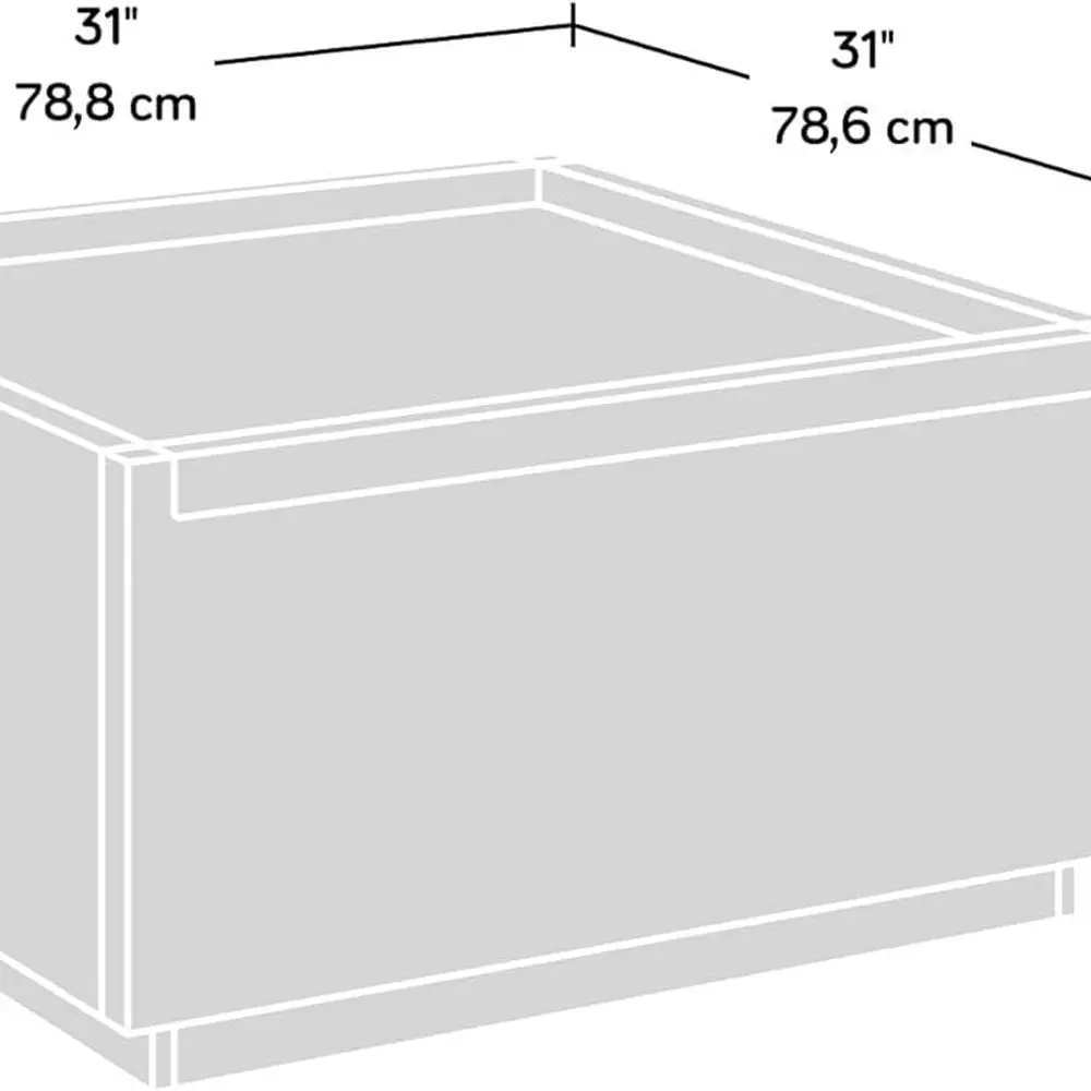 Gate Moderner quadratischer Couchtisch, Blaze Acacia Finish