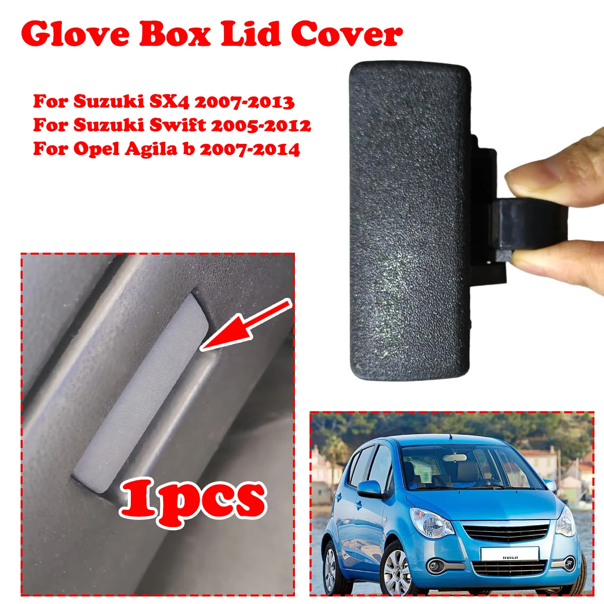 

Glove Box Lid Cover Lock Handle Clip Assembly Gray For Suzuki SX4 2007-2013 Swift 2005-2012 Opel Agila b 07-2014 Car Accessories