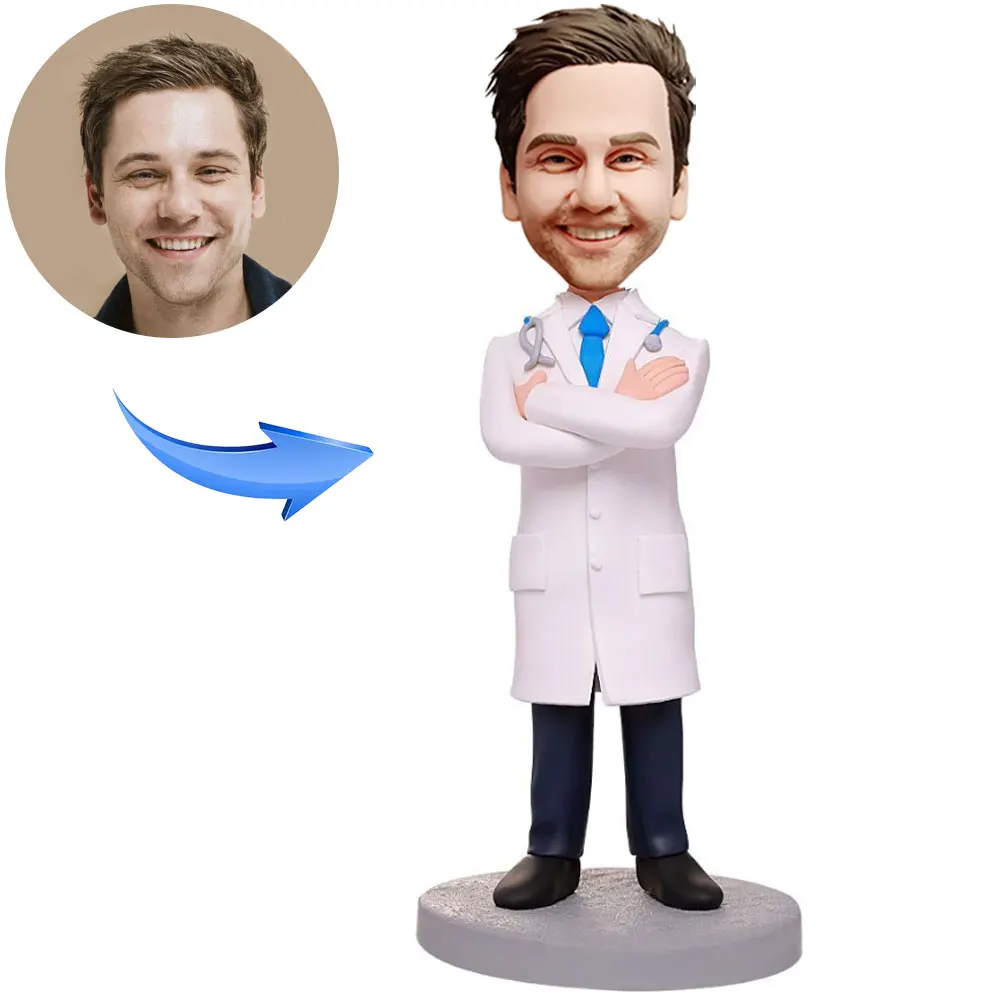 

Custom Bobbleheads Figurine Customized Doll,Customized Doctor In White Coat And Stethoscope Bobble Head Figurine