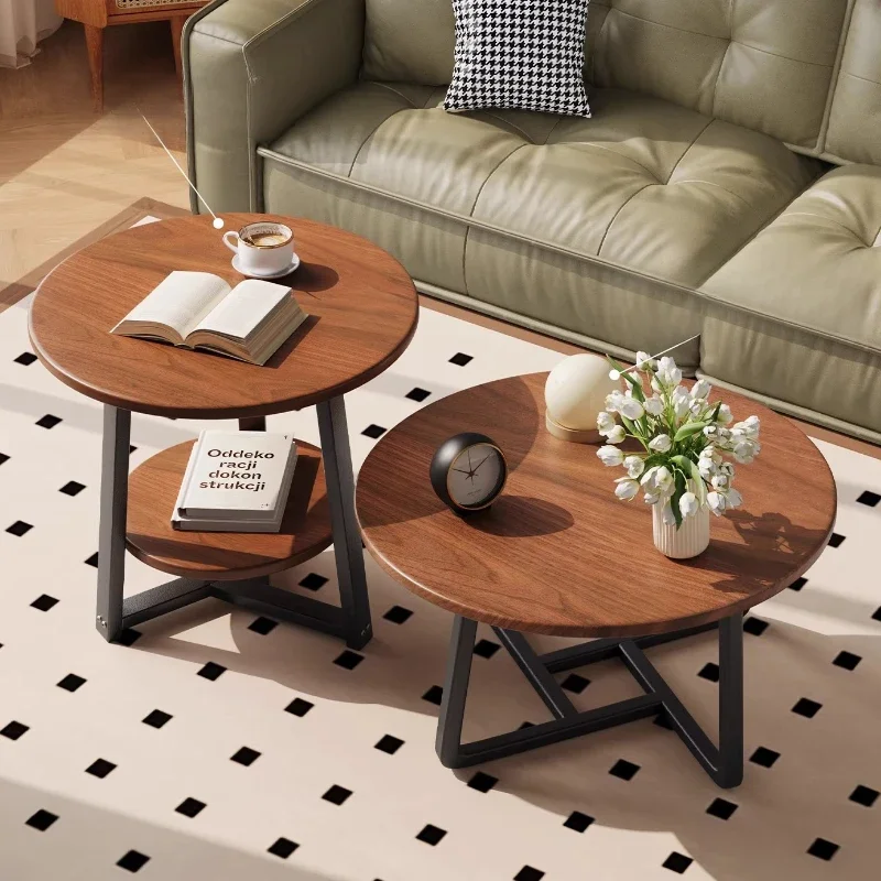 Luxury Round Coffee Tables Wooden Modern Dinning Coffee Tables Simplemodern Display Minimalist Kaffee Tische Patio Furniture