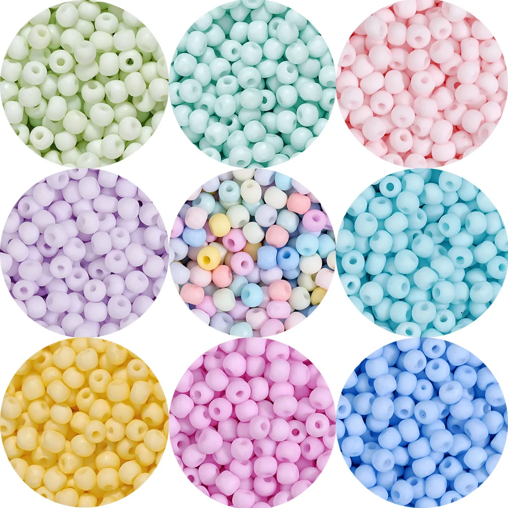 

10g/pack 2/3mm Macaron Glass Round Shape Frosted Beads For Jewelry Making DIY Charm Bracelet Earring Necklace Accessories