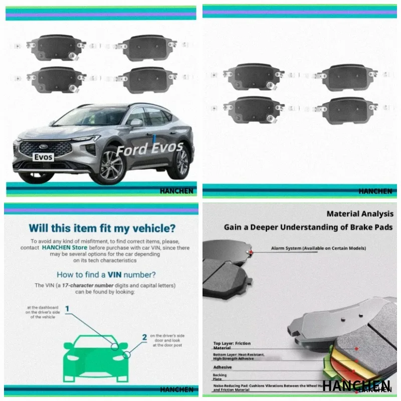 For Ford Evos Rear Brake Pads/2021 2022 2023 2024 2025 2026/Auto Parts K-35089