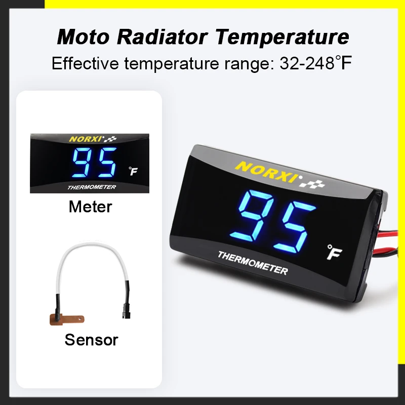 Motorcycle Water Temperature gauge Fahrenheit degree 32-248℉ Radiator Thermometer Universal Digital gauge