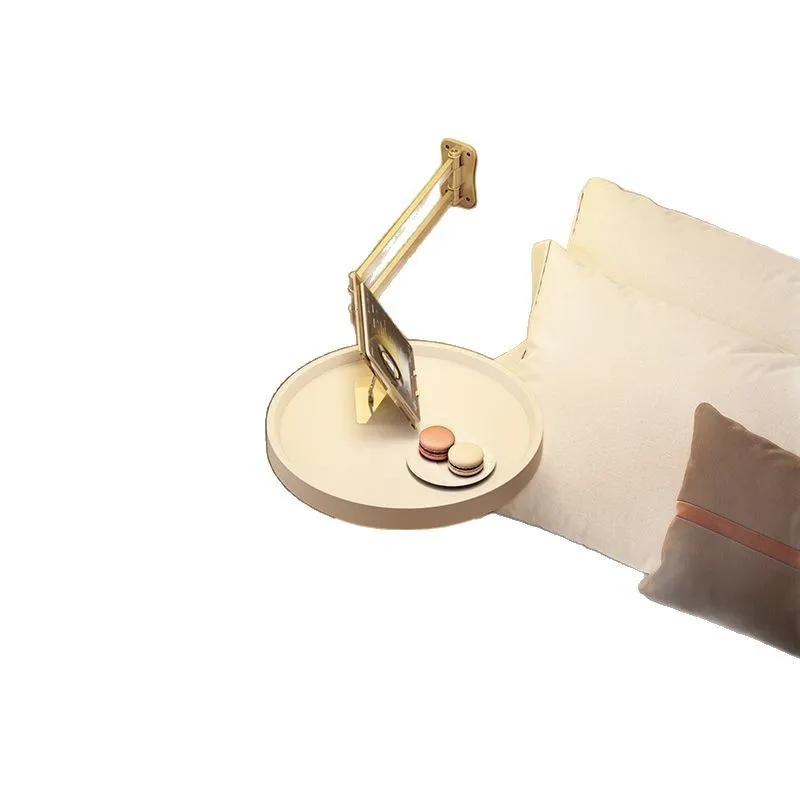 

Foldable bedside rack small table household bedroom small round bedside wall hanging creative small side table