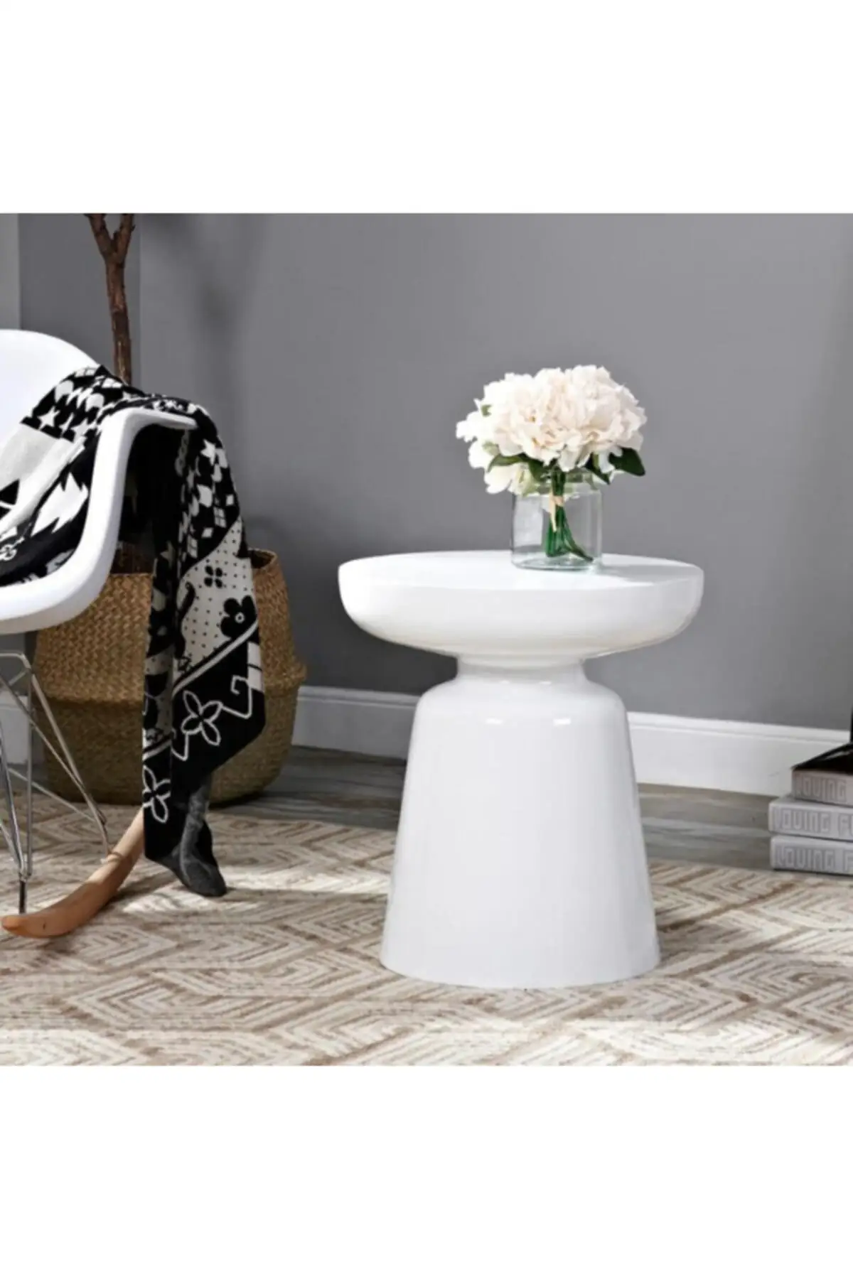 Venolta Table Basse Latérale-Laque Blanc table basse table basse moderne table basse blanche