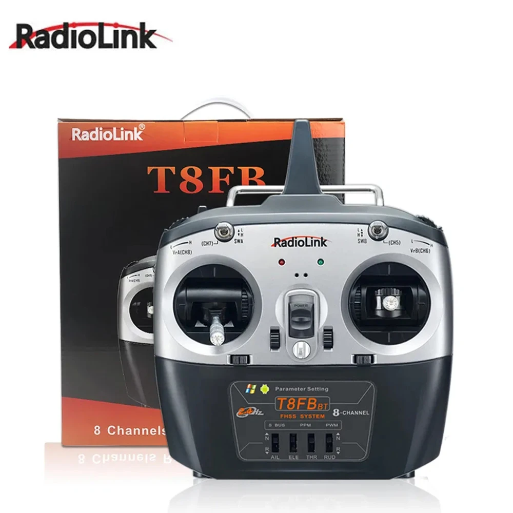 

Radiolink T8FB BT8 Channel 2.4G Radio Controller with Receiver R8EF/ R8FM Remote Transmitter for FPV Drone Fixed Wing Airplane