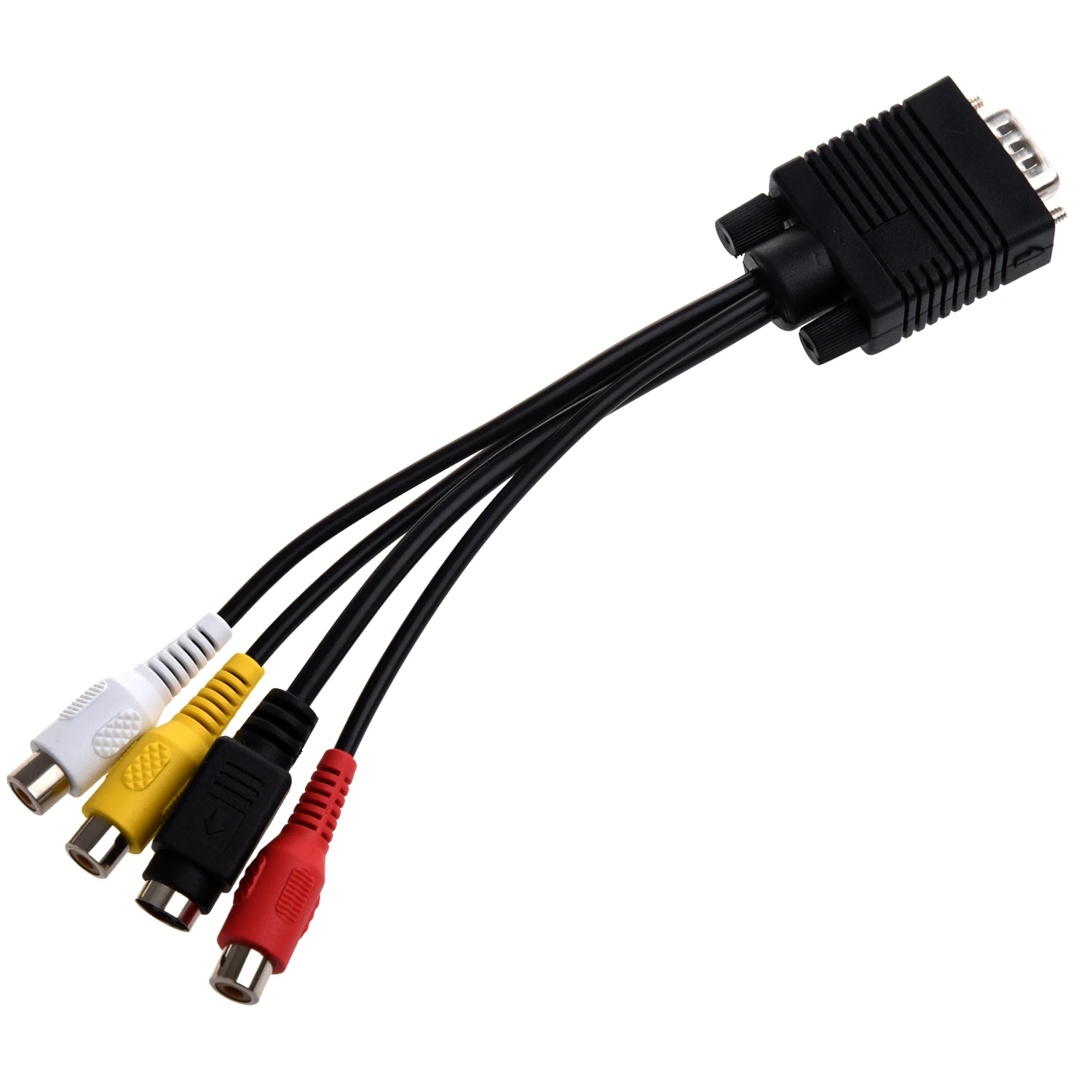 ABSQ-VGA Adapter to TV S-Video RCA Out Cable for PC Video