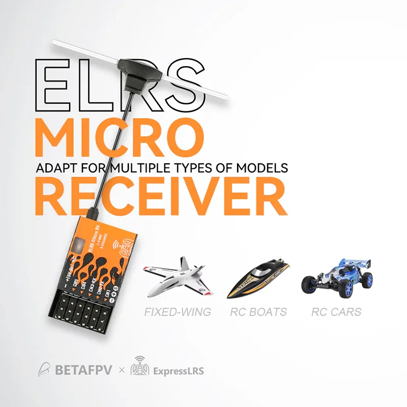 BETAFPV ELRS Micro 2.4GHz Receiver 2.4G RX 5CH PWM Outputs CRSF For RC FPV Fixed-Wing Aircraft Cars Boats Helicopter - Image 3