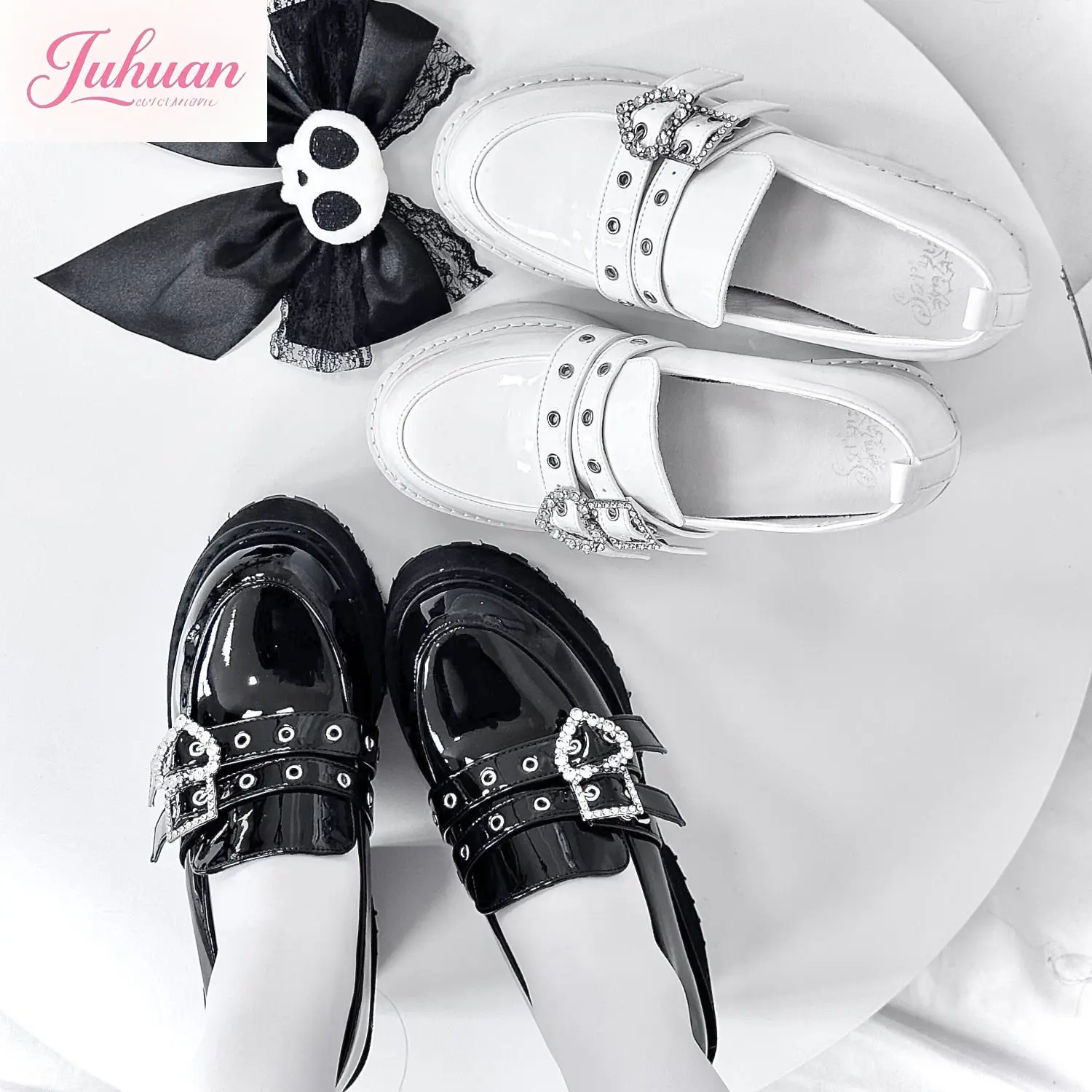 

Japanese Original Mine Series Platform Shoe Women's Lolita Mass-produced Rhinestone Love Mouth Muffin Shoes Subcultural Shoes