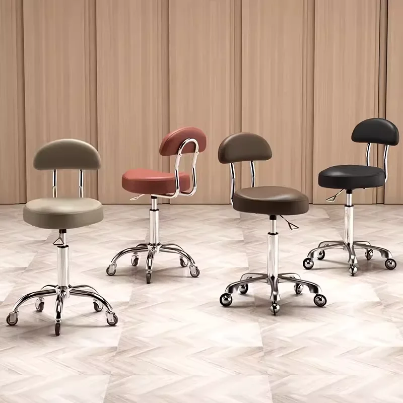 Beauty Salon Stool with Backrest Adjustable Swivel Stool for Nail Technicians Hairdressers & SPA Professionals Salon Chair