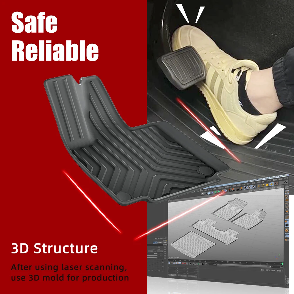 TPE 3D Car Floor Mats 5 Seats - Car Floor Mat Rubber 评论和价格