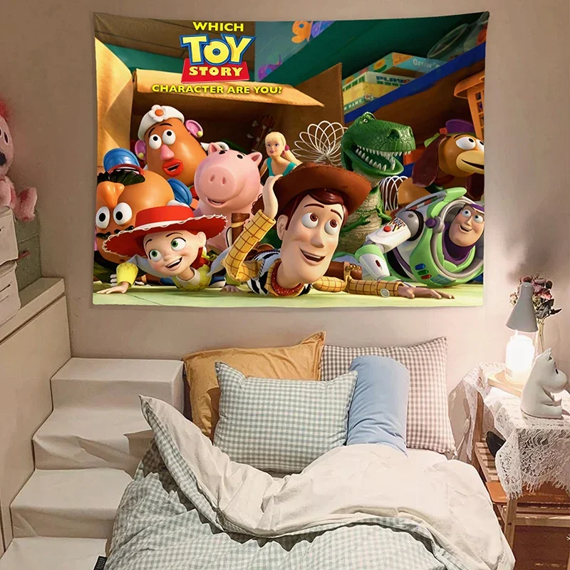 Toy Story Background Cloth Cartoon Anime Bedroom Wall Cloth Tapestry tapestry wall hanging  anime tapestry Hanging Cloth