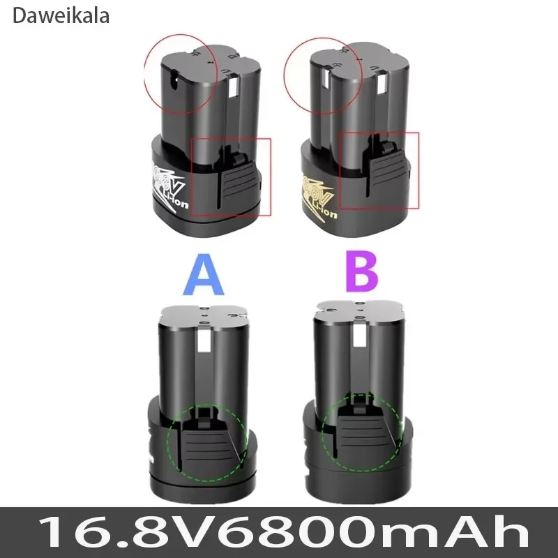 New 16.8V 6800mAh Lithium Battery 18650 Li-ion Battery Power Tools accessories For Cordless Screwdriver Electric Drill Batter