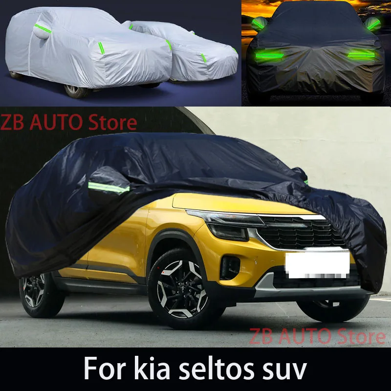 

For kia seltos suv Outdoor Protection Full Car Covers Snow Cover Sunshade Waterproof Dustproof Exterior Car accessories