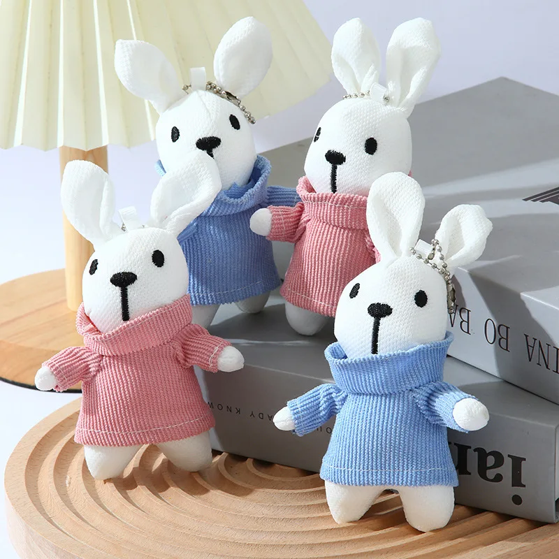 MINISO keychain rabbit anime girl Portable Cartoon cute Doll Sweater Rabbit bag pendant decorate plush doll gift wholesale