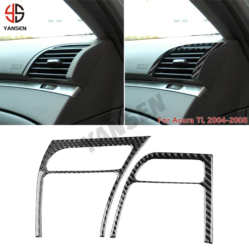 

Car Side Air Conditioning Vent Cover Trim Carbon FiBer Sticker For Honda Acura TL 2004 2005 2006 2007 2008 Accessories