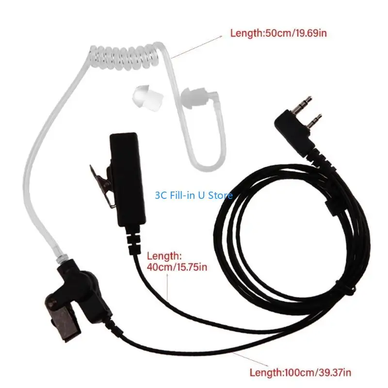 G8ta Walkie Talkies Ohrhörer mit Mikrofon 2 Pin Akustiktube Forkenwood Tyt UV-5R