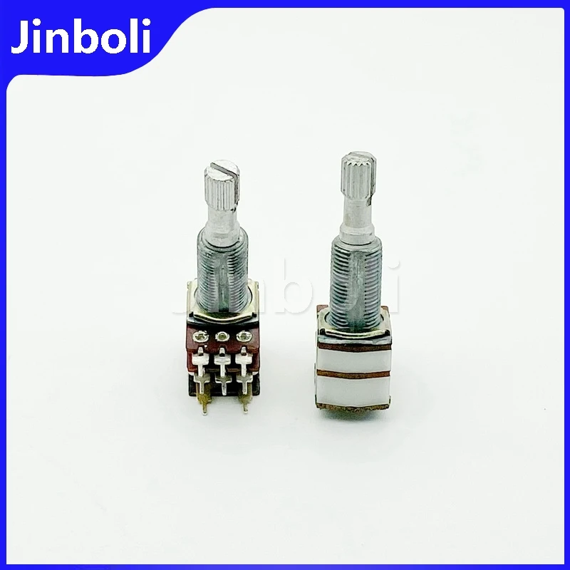 2PCS 12 Type Double With Rotary Switch A20K Power Amplifier Car Audio Volume Potentiometer Flower Shaft 30mm