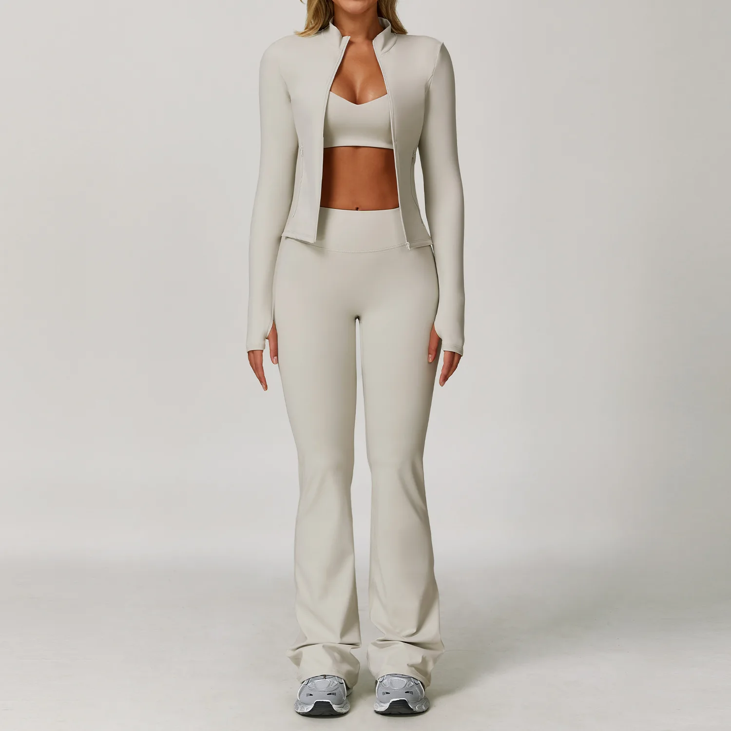 2/3PCS Yoga Set Sport Outfit For Woman Gym Tracksuit Yoga Long Sleeve High Waist Leggings Shockproof Sports Bra Women's Clothes