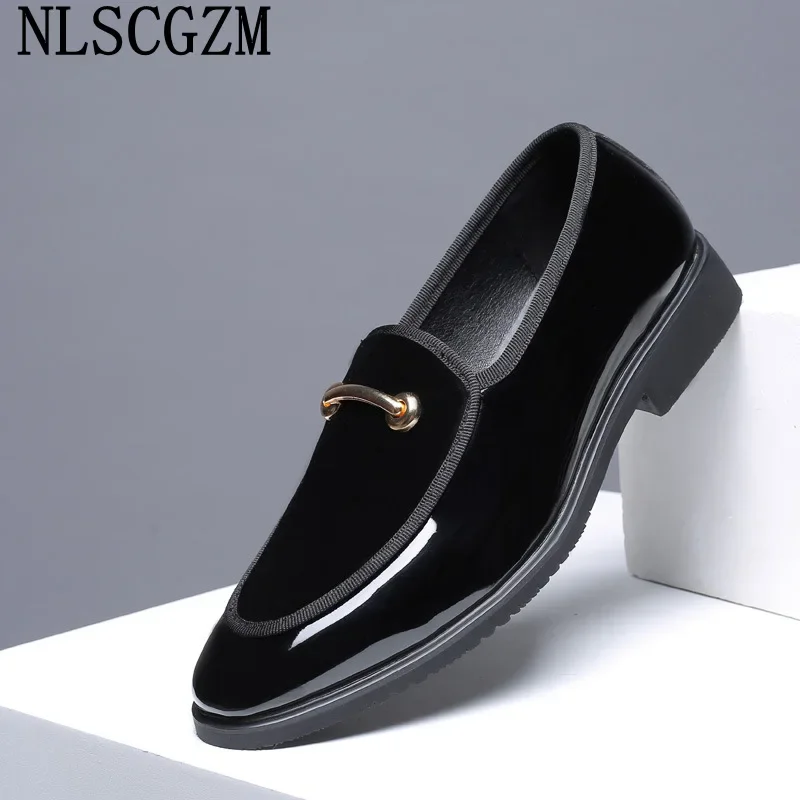 Patent Leather Mens Dress Shoes Loafers Wedding Dress Oxford Shoes for Men Office 2024 Leather Shoes Men Formal Coiffeur Zapatos