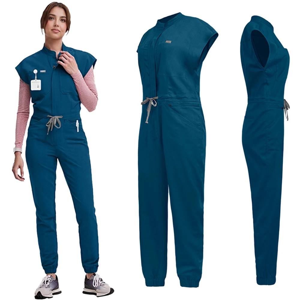 Nieuwe verpleegsterskleding Jumpsuits Medische chirurgische overall Uniformen Schoonheidssalon SPA Kliniek Pet Scrub Werkkleding Hoge kwaliteit bodysuit