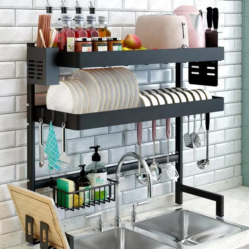 Household Kitchen Level 2 86cm Long, Cutlery Under Sink, Drying Rack, Storage Rack