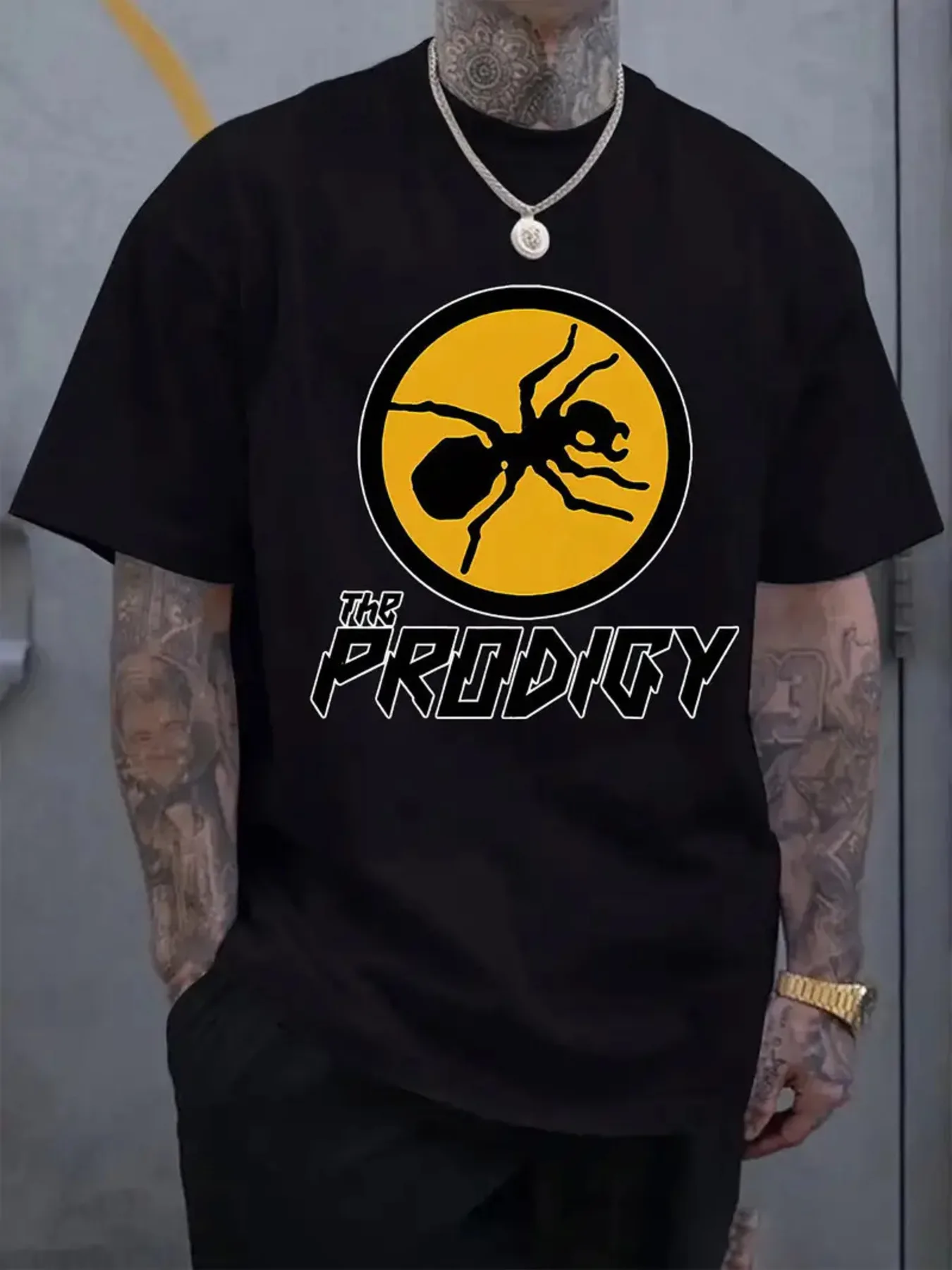 Men'S T-Shirt 100% THE PRODIGY Print Ant Pattern Short-Sleeved T-Shirt Comfortable Casual Short-Sleeved T-Shirt in Summer