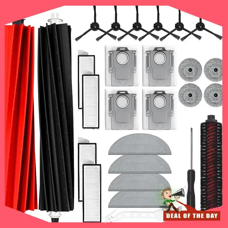24-Hour Delivery Accessory For Roborock S8 Maxv Ultra/S8 Max Ultra Replacement Parts-Main Brush, Side Brush, Filter, Dust Bag, W