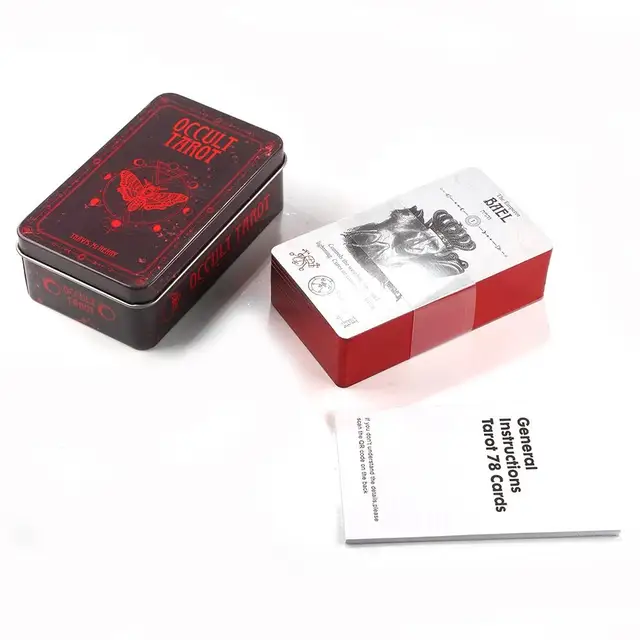 Occult Tarot In A Tin Metal Box Tarot Deck with PDF Guide
