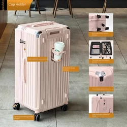 Valise de grande capacité pour hommes et femmes, freins, roue universelle, sac à bagages, mot de passe à roulettes, étui à roulettes, sac de voyage, 20 po, 24 po, 30 po, 32 po