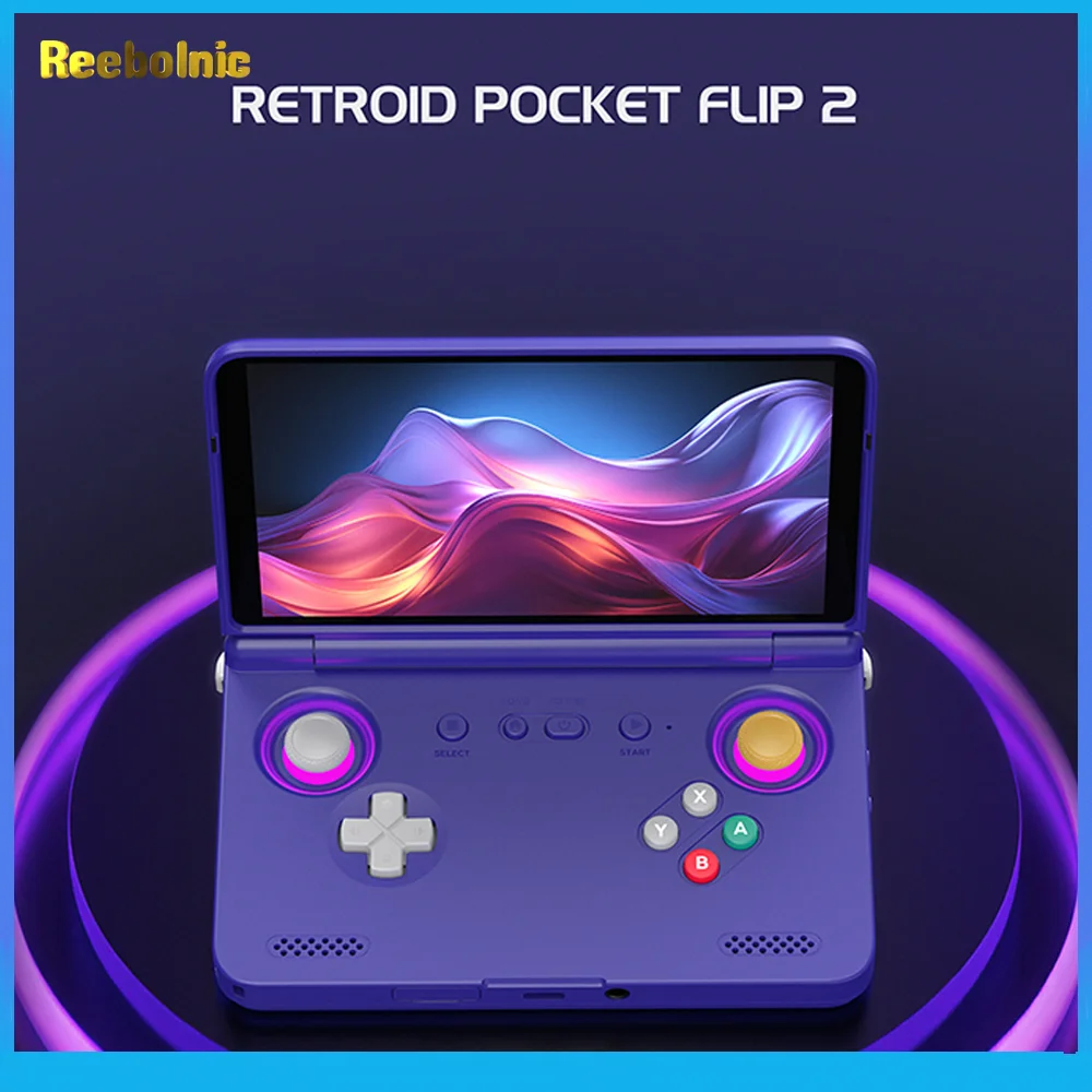 

Reebolnic Retroid Pocket Flip2 Handheld Game Console 5.5Inch AMOLED Screen SD865 RP Flip2 8GB 128GB Android System 5000mAh WiFi6