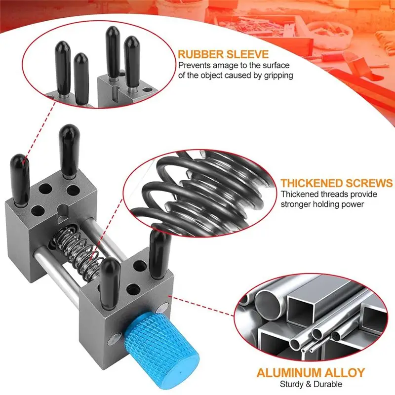B84B-Metal Handy Mini Vise Clamp,Universal Drill-Press Vice Grip With 10X Alternative Holes For Scale Model Hobby