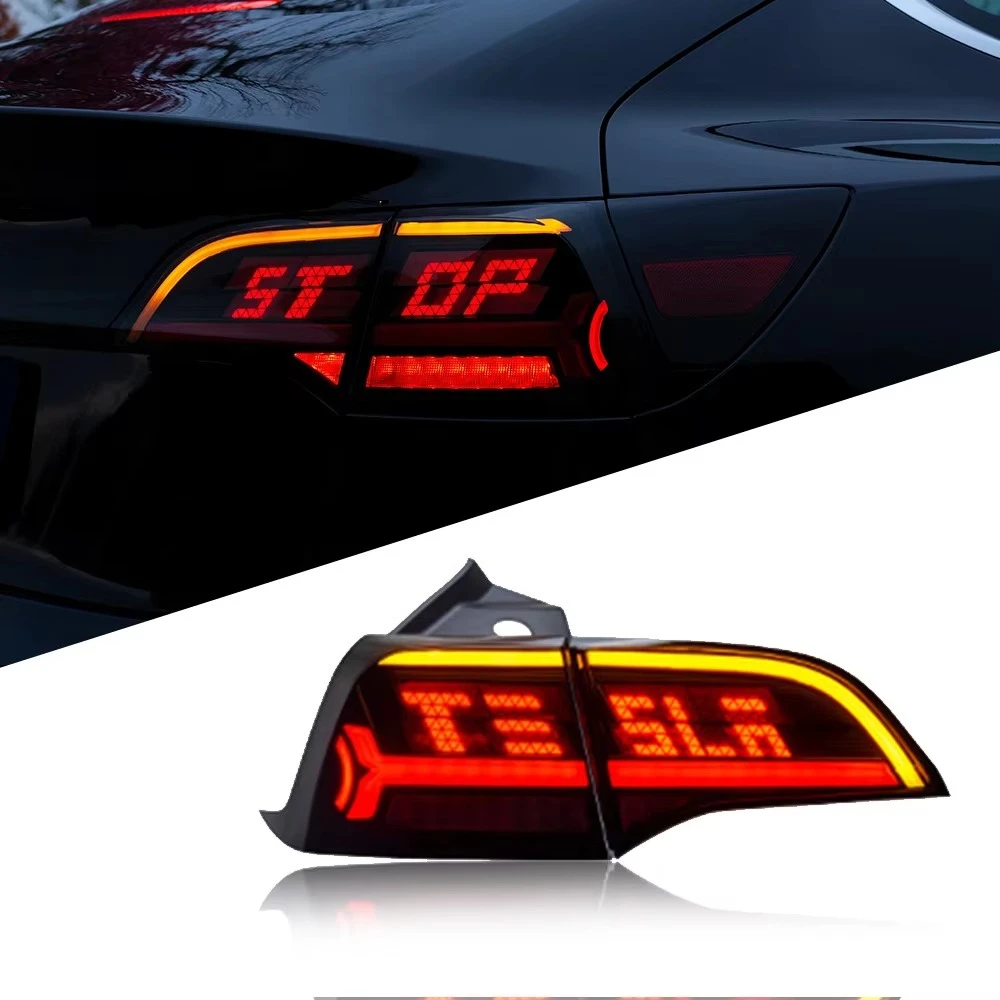 HOSI Tail Light for Model 3 Y 2018 - 2023 Oled Led Stop Daytime Running Brake Led Tail Lamp Assembly