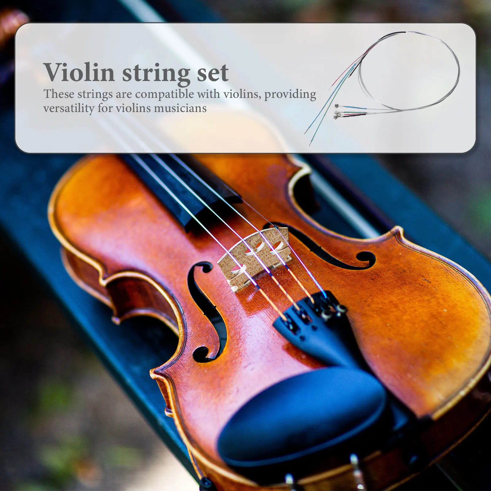 

4pcs Violin Strings 0.26Mm 0.36Mm 0.5Mm 0.73Mm Steel Core Durable Replacement For 4/4 3/4 Violin Set Accessories Instrument