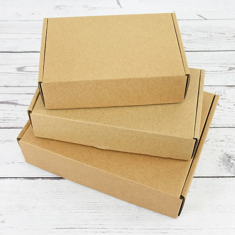 5pieces Kraft Paper Gifts Multi Size Brown Boxes For Wedding Party Handmade Soap Chocolate Packaging Birthday Party Supplies